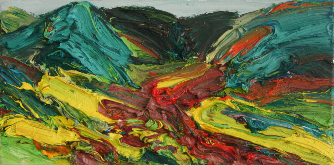 Harry Meyer , Tal , 2007 , Öl auf Leinwand , 30 cm x 60 cm, reserviert