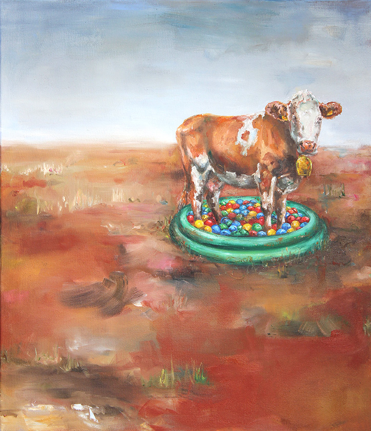 Karin Brosa, Komfortzone, 2015, Öl auf Nessel, 70  cm x 60 cm, Preis auf Anfrage, SüdWestGalerie