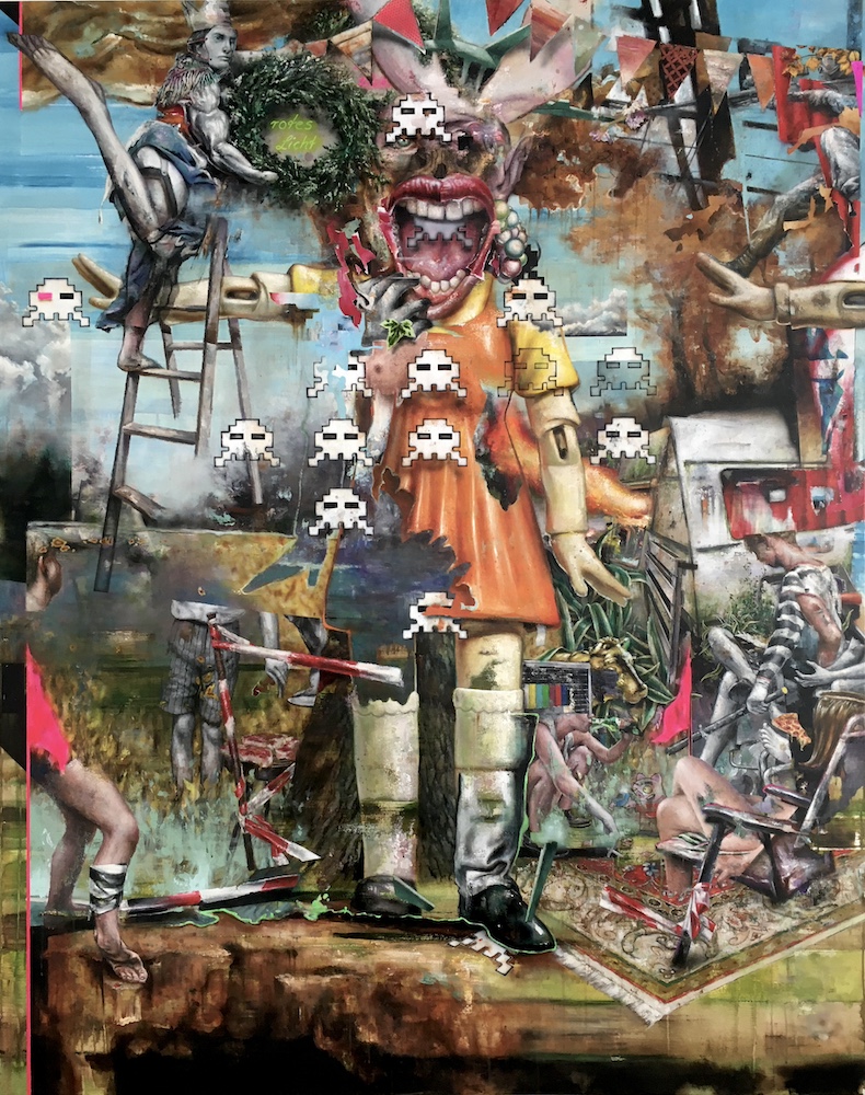 Robert Matthes, Fängerin, 2024, Acryl auf Nessel, 220 cm x 175 cm, Preis auf Anfrage, Galerie Cyprian Brenner