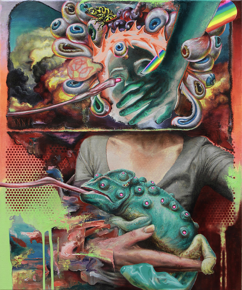 Robert Matthes, Sichtjäger 1, Acryl, Öl auf Nessel, 60 cm x 50 cm, Preis auf Anfrage, Galerie Cyprian Brenner