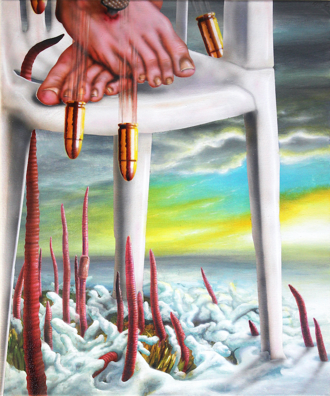 Robert Matthes, Sichtjäger III, Acryl und Öl auf Nessel, 60 cm x 50 cm, Preis auf Anfrage, Galerie Cyprian Brenner