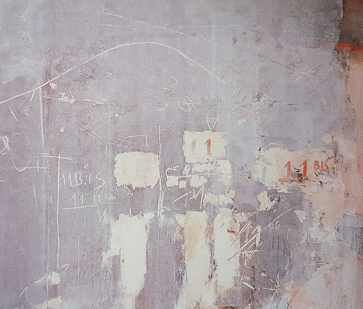 Rudolf Haegele , 11 Bis , 1984 , Mischtechnik auf Leinwand , 125 cm x 145 cm