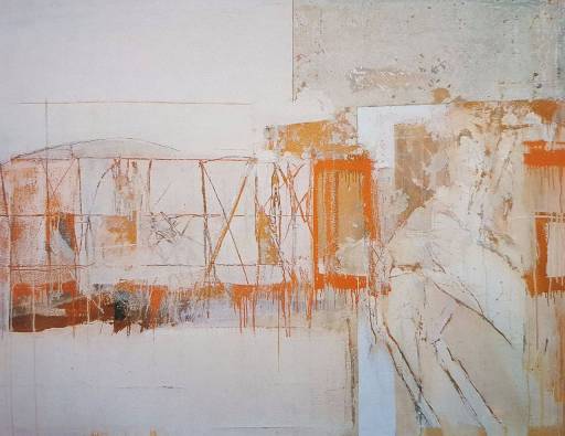 Rudolf Haegele , Tod und Mädchen , 1982 , Mischtechnik auf Leinwand , 151 cm x 195 cm