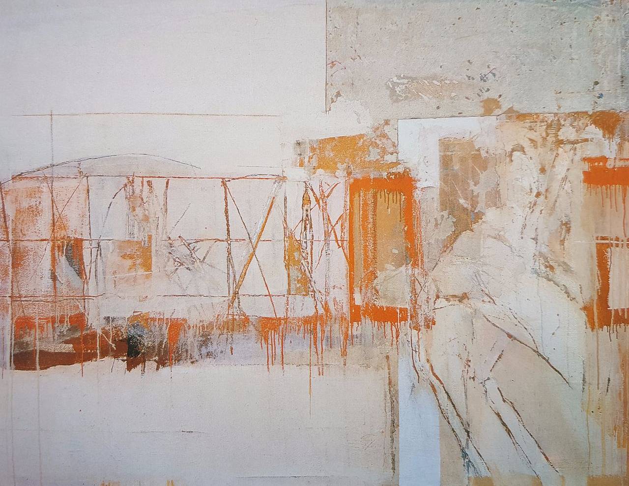 Rudolf Haegele , Tod und Mädchen , 1982 , Mischtechnik auf Leinwand , 151 cm x 195 cm