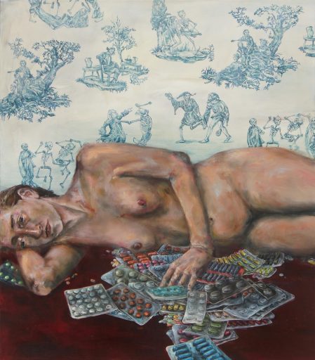 Karin Brosa, Vertigo, 2019, Acryl/Öl auf Nessel, 80 x 70 cm, Preis auf Anfrage