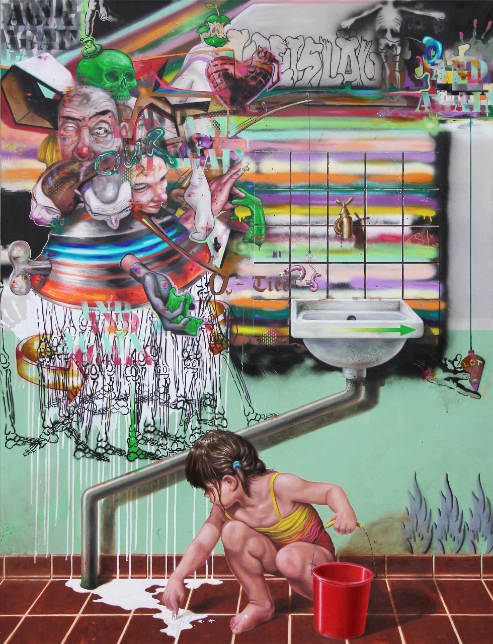 Robert Matthes, playground, 2016 , Acryl/Öl/Lack auf Nessel, 170 cm x 130 cm, - verkauft!, Galerie Cyprian Brenner