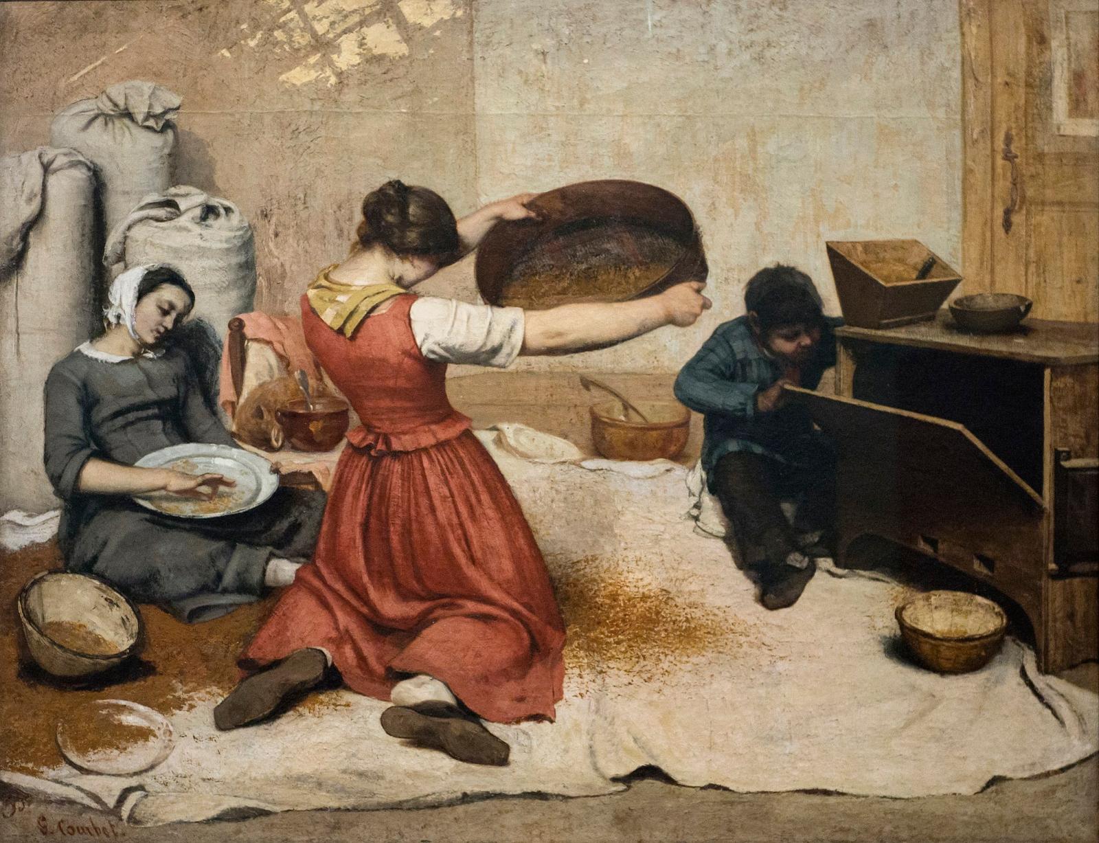Gustave Courbet Die Kornsieberin 1854 Gemälde Öl auf Leinwand
