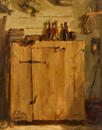 Friedrich von Keller, Schränkchen, 1872, Öl auf Leinwand, 39,5 cm x 31 cm, Preis auf Anfrage, SüdWestGalerie