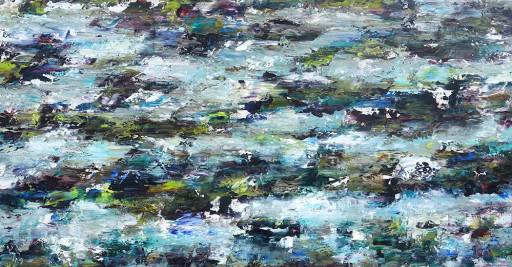 Rudi Weiss, Fluss , 1-2017, Öl auf Leinwand, 95 x 180 cm, Preis auf Anfrage, wer016kü, SüdWestGalerie