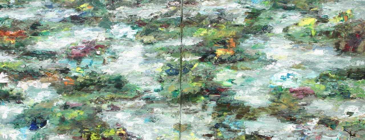 Rudi Weiss, Teich I, 12-13-2016, Öl auf Leinwand, 2x 80 cm x 100 cm, Preis auf Anfrage, wer022kü, SüdWestGalerie