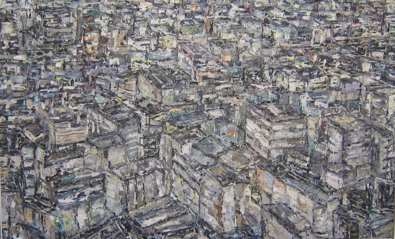 Rudi Weiss, Stadt, 4-2007, Öl auf Leinwand, 145 x 230 cm, Preis auf Anfrage, wer023kü, SüdWestGalerie