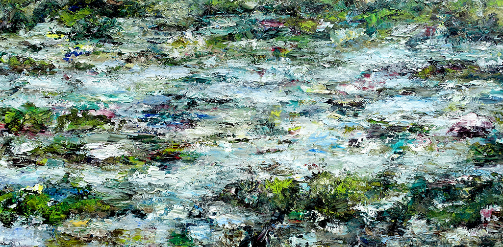 Rudi Weiss, Teich, 13-2017, Öl auf Leinwand, 100 x 200 cm, Preis auf Anfrage, wer015kü, SüdWestGalerie