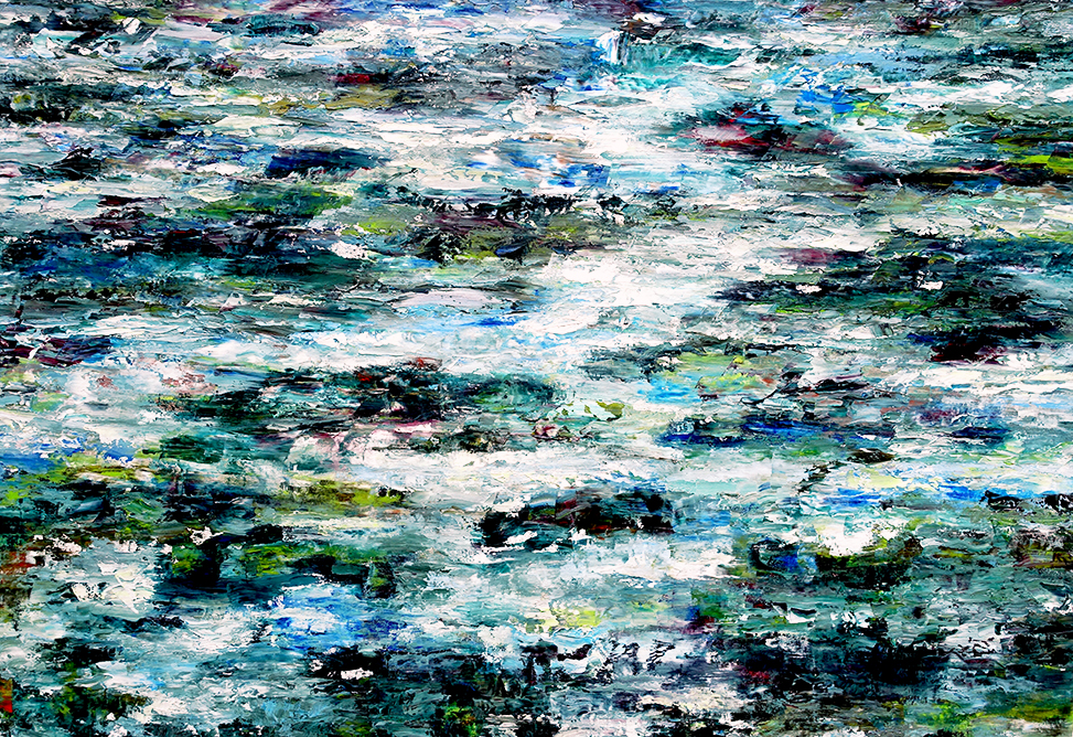 Rudi Weiss, Fluss, 15-2017, Öl auf Leinwand, 140 cm x 195 cm, Preis auf Anfrage, wer050ko, SüdWestGalerie