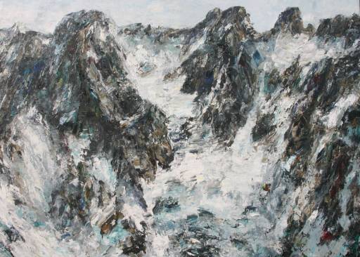 Rudi Weiss, Gebirge, 23-2015, Öl auf Leinwand, 140 cm x 200 cm, Preis auf Anfrage, wer014kü, SüdWestGalerie