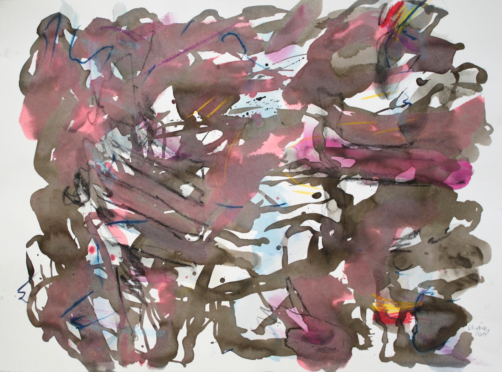 Elke Wree, Schatten, 2014, Tusche auf Papier, 57 cm x 77 cm, Preis auf Anfrage, SüdWestGalerie