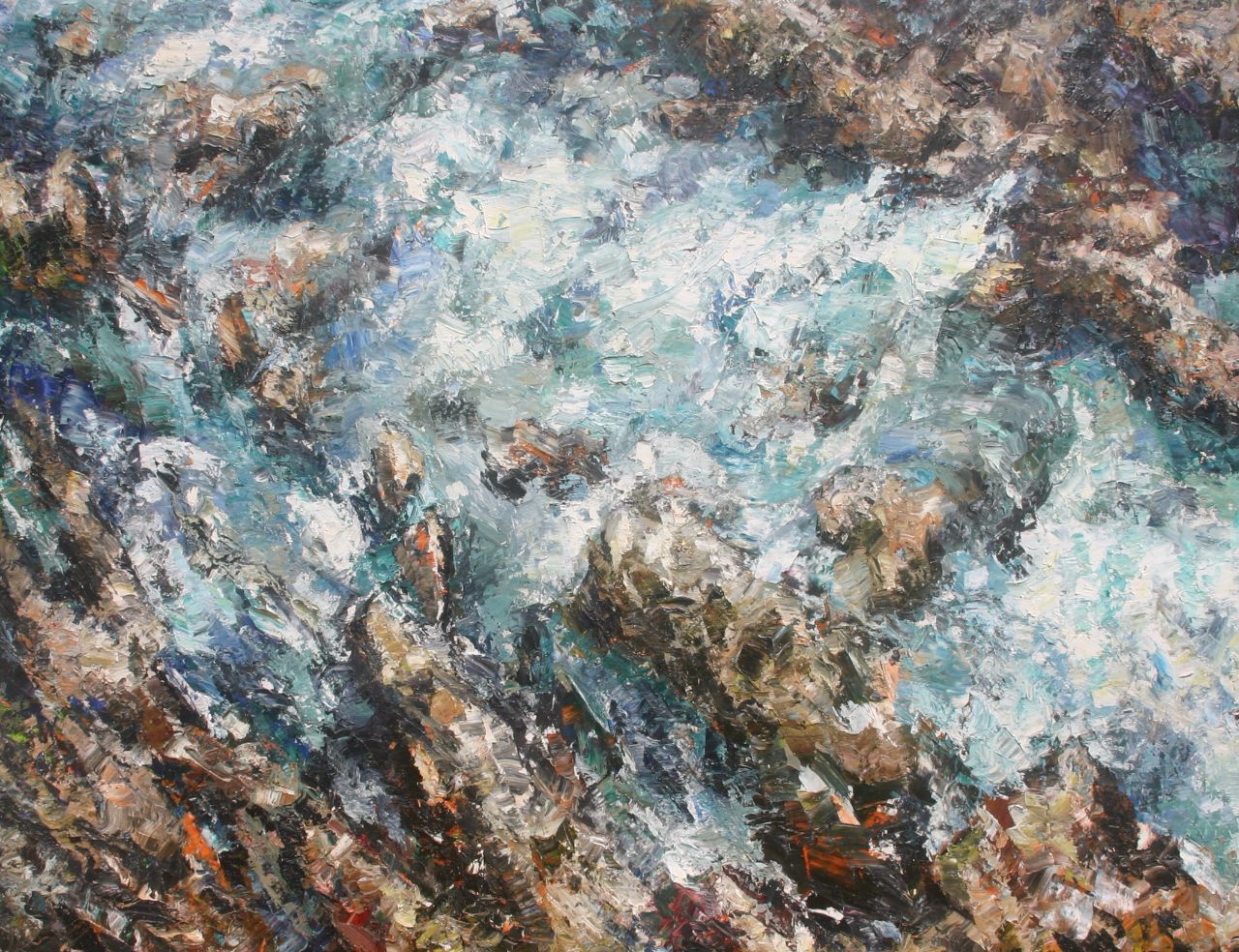 Rudi Weiss, Fluss (Bretagne), 34-2005, Öl auf Leinwand, 140 cm x 155 cm, Preis: 5.800 €, wer011ko