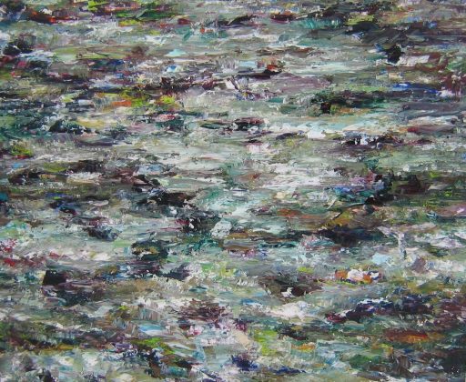 Rudi Weiss, Flussbild (Track), 2010, Öl auf Leinwand, 120 x 140 cm, Preis auf Anfrage, wer008ko, SüdWestGalerie