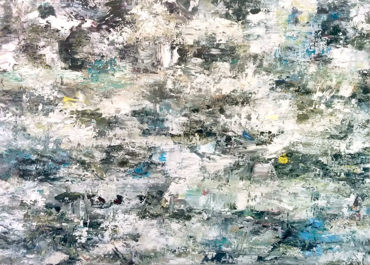 Rudi Weiss, Teich (abstrakt) , 26-2016, Öl auf Leinwand, 100 cm x 140 cm, Preis: 4.100 €, wer047ko