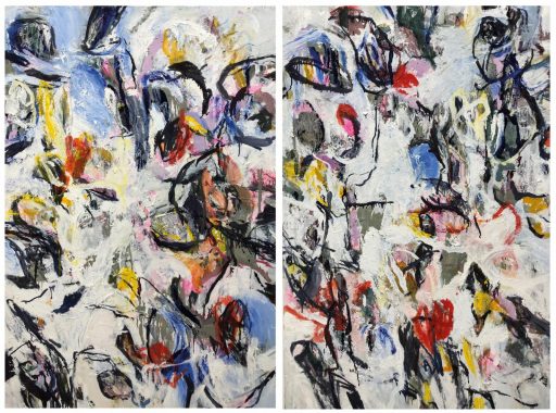Elke Wree, Over the Rainbow I und II (Diptychon), 2020, Öl auf Leinwand, je 120 x 80 cm, Preis auf Anfrage