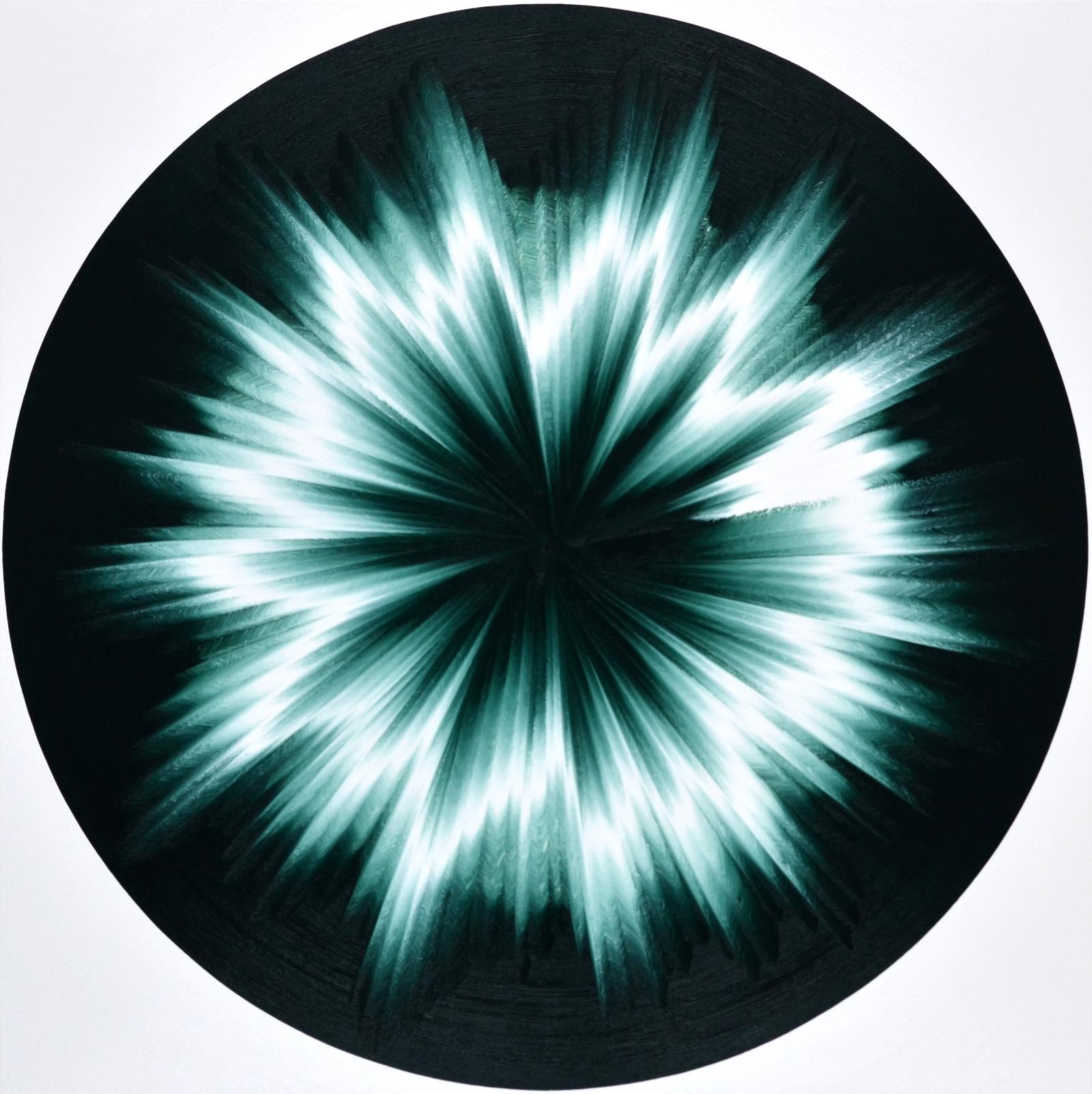 Vera Leutloff, Circular Oszillation: Grünlack dunkel, 2020, Öl auf Leinwand, 120 cm x 120 cm, Preis auf Anfrage, lev003de, Preis auf Anfrage, Galerie Cyprian Brenner