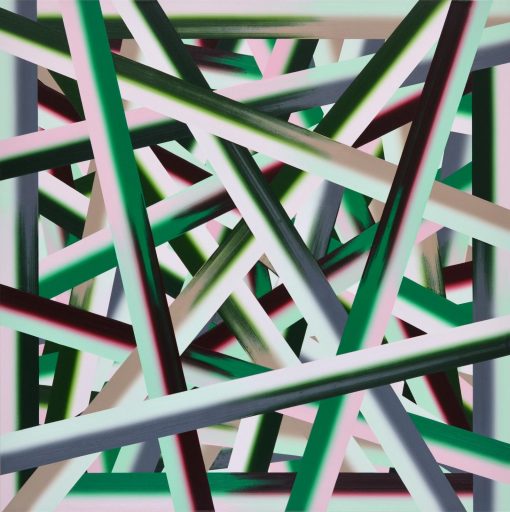 Vera Leutloff, Stangen: Horizont: Bois, 2016 , Öl auf Leinwand, 130 cm x 130 cm, Preis auf Anfrage, Galerie Cyprian Brenner
