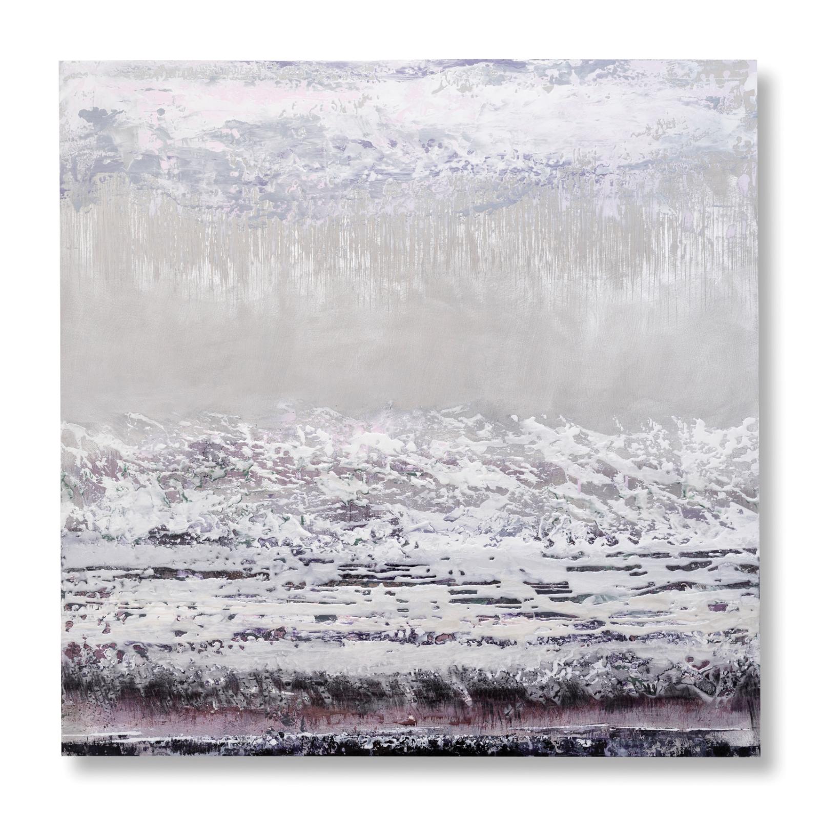 Bruno Kurz, Eiswind, 2018, Acryl, Öl auf Metall, 125 cm x 125 cm, kub105kü