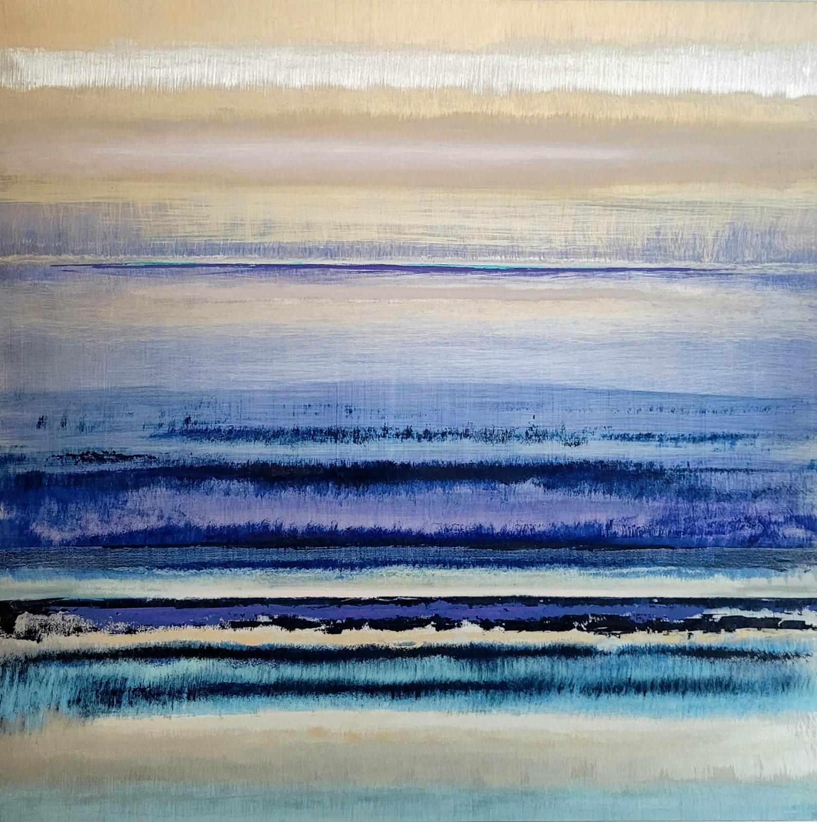 Bruno Kurz, Nordmeer II, 2022, Acryl und Öl auf Metallplatte, 100 cm x 100 cm, Preis auf Anfrage, Galerie Cyprian Brenner