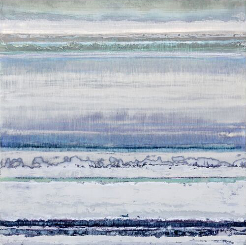 Bruno Kurz , White Cliff 1 , 2015 , Acryl, Öl auf Metall , 100 cm x 100 cm, verkauft!, kub014ve
