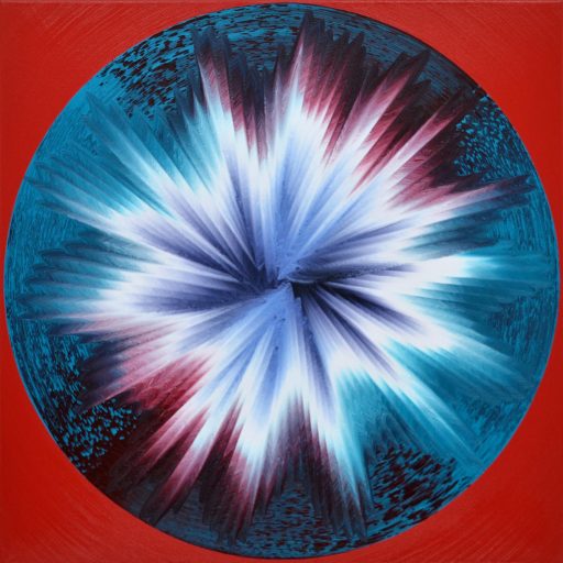Vera Leutloff, Circular Oszillation: Januar - Kadmiumrot, 2021, Öl auf Leinwand, 60 cm x 60 cm, Preis auf Anfrage