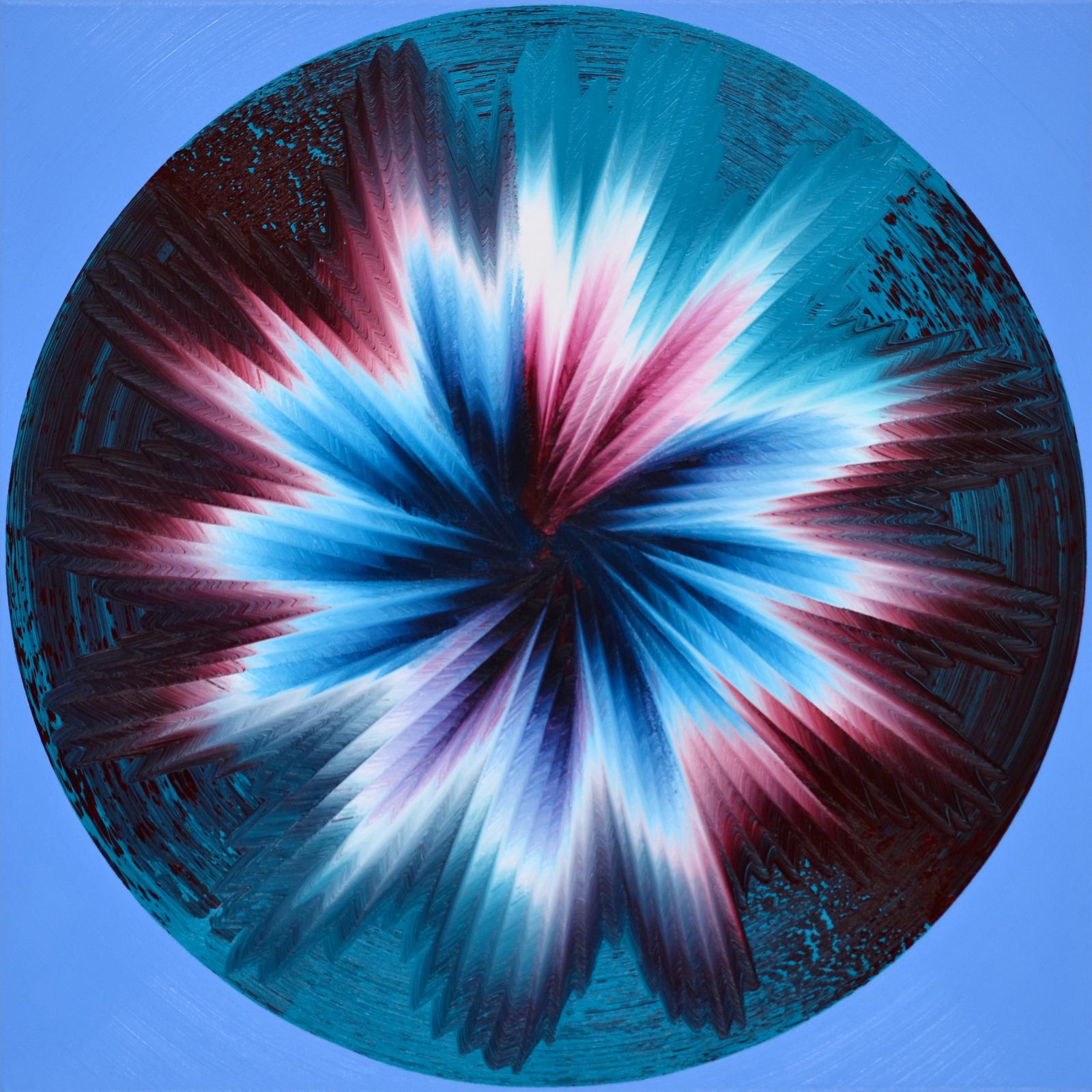 Vera Leutloff, Circular Oszillation Januar - Königsblau hell, 2021, Öl auf Leinwand, 60 cm x 60 cm, Preis auf Anfrage, Galerie Cyprian Brenner