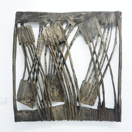 Armin Göhringer, o. T., 2016, Holz, geschwärzt, 50 cm x 50 cm x 3 cm, Preis auf Anfrage, agö016kü