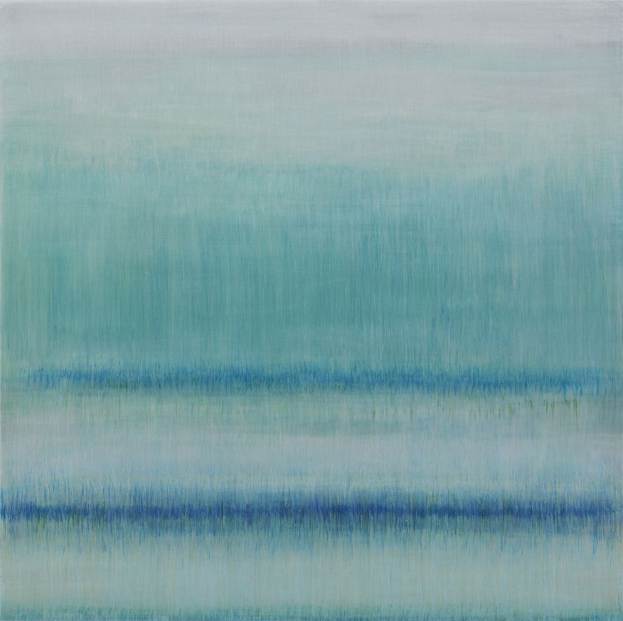 Bruno Kurz, Fog at Norfolk 1 , 2014 , Öl, Acryl, Metall , 70 cm x 70 cm, Preis auf Anfrage, kub039kü