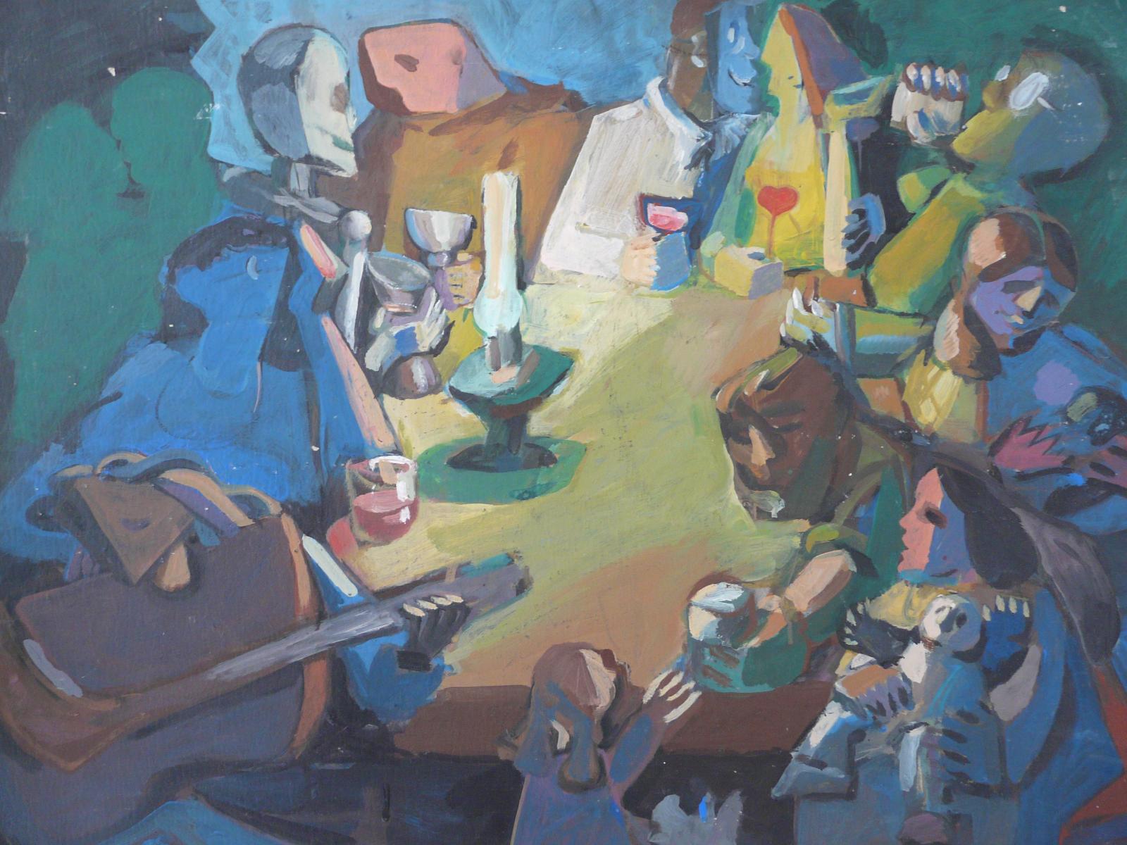 Hannes Münz, Brot und Wein,, 1984, 73 cm x 90 cm, Preis 1.500 € (ungerahmt), Südwest Galerie