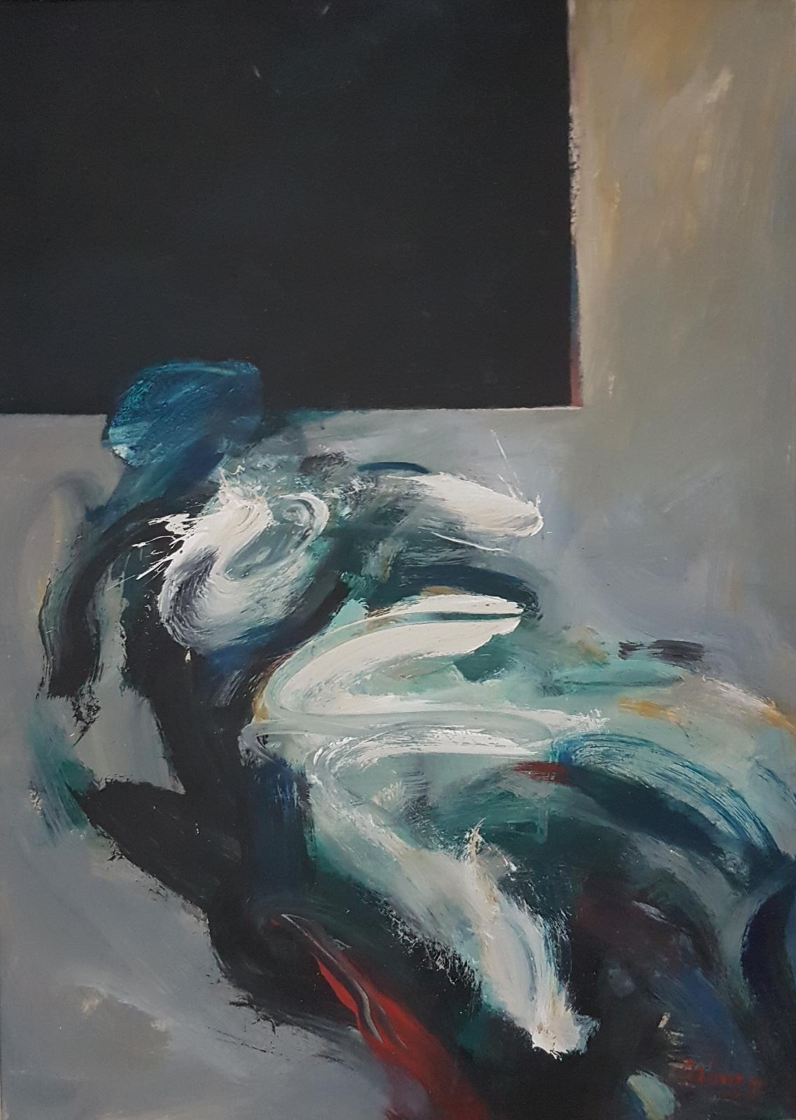 Hannes Münz, Gestürzte, 1993, 88 cm x 63 cm, verkauft!, Südwest Galerie