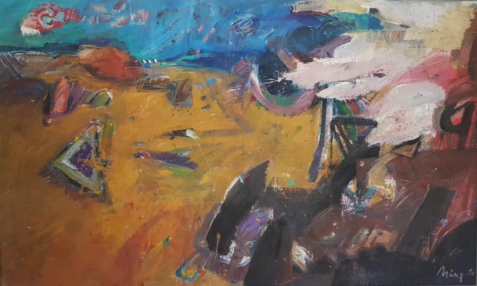 Hannes Münz, Sierra, 1990, Mischtechnik auf Leinwand, 120 cm x 200 cm, verkauft!, Südwest Galerie