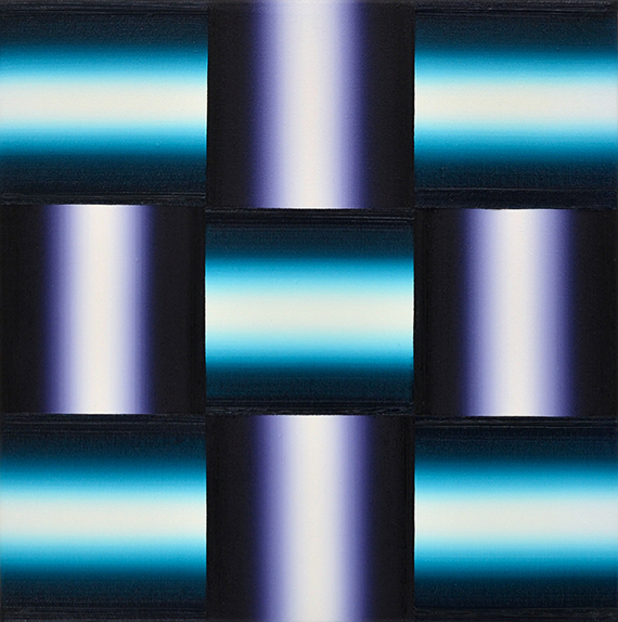 Vera Leutloff, Ja/Nein: Paynesgrau, Phthaloblaugrün, 2003, Öl auf Leinwand, 30  cm x 30 cm, Preis auf Anfrage, Galerie Cyprian Brenner