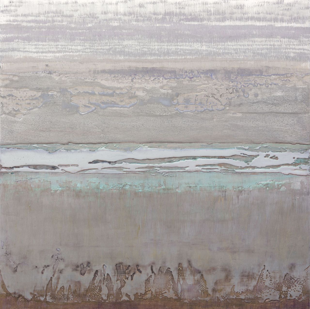Bruno Kurz, Nach dem Polarkreis 2, 2015 , Harz, Acryl auf Metall, 70 cm x 70 cm, verkauft!, kub026ve