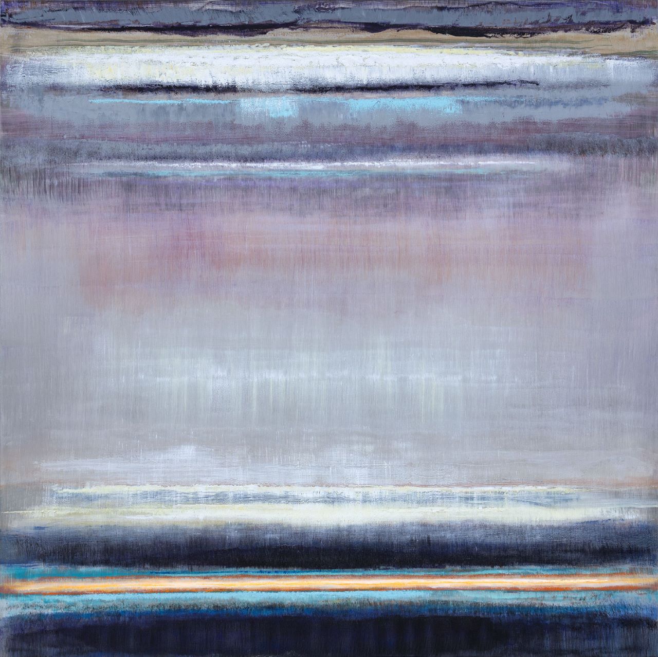 Bruno Kurz, Nebel überm Land 1, 2015, Acryl, Öl auf Metall, 125  cm x 125 cm, verkauft!, kub020ve