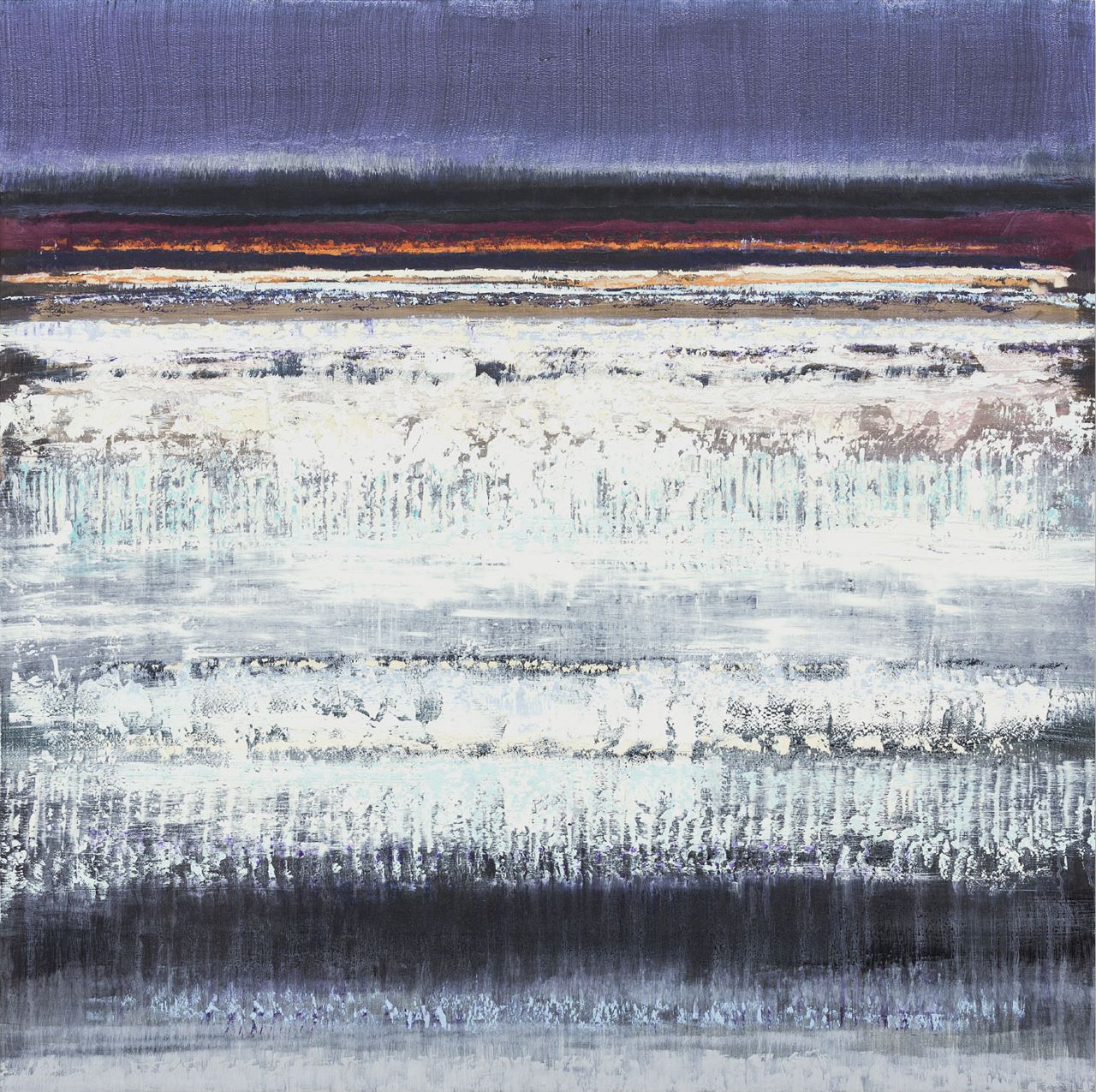 Bruno Kurz, Polarnacht 2 , 2015 , Acryl, Öl auf Holz , 125 cm x 125 cm, verkauft!, kub030ve