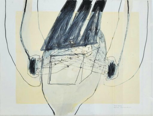 Regina Baumhauer, Diary Plug-Head, 1996-1997, Mischtechnikzeichnung, 58 cm x 79 cm, Preis auf Anfrage, SüdWestGalerie