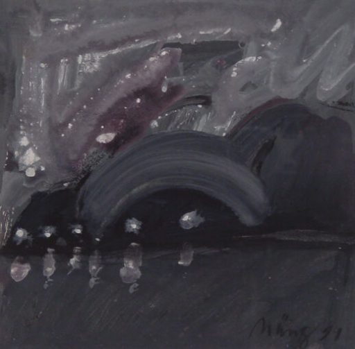 Hannes Münz, Nächtliche Küste, 1991, 20 cm x 20 cm, Preis: 200 €, SüdWestGalerie