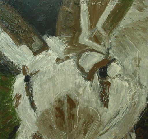 Artur Stoll, Das Tier und die Wahrheit, 1988, Öl auf Leinwand, 133 cm x 143 cm, Preis auf Anfrage, SüdWestGalerie