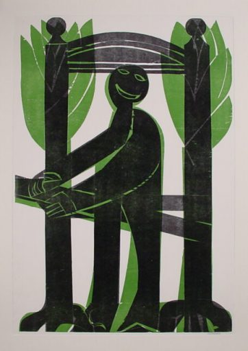 HAP Grieshaber, Drucker, 1965, Holzschnitt, 100 cm x 62 cm, Preis auf Anfrage, SüdWestGalerie