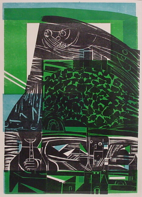 HAP Grieshaber, Flötenspieler von Rheinburg, 1965, Holzschnitt, 84 cm x 60 cm, Preis auf Anfrage, SüdWestGalerie