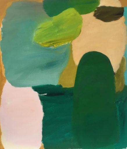 Elly Weiblen, Die großen Grün, 2020  , Eitempera auf Leinwand / Holz, 125 cm x 108 cm