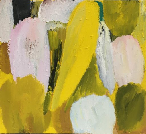 Elly Weiblen, Giardini mit Weiß, 2021, Eitempera auf Leinwand / Holz, 53 cm x 58 cm