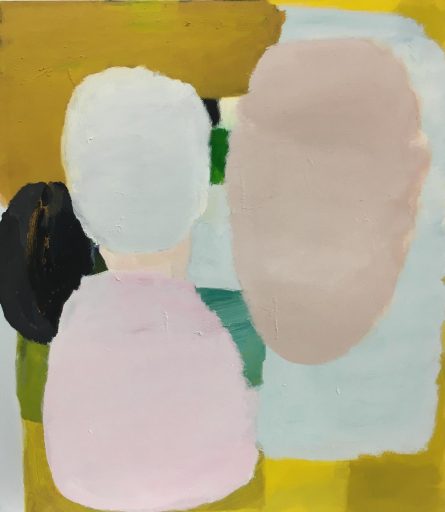 Elly Weiblen, Großes Rosa und Gelb, 2020, Eitempera auf Leinwand / Holz, 125 cm x 108 cm