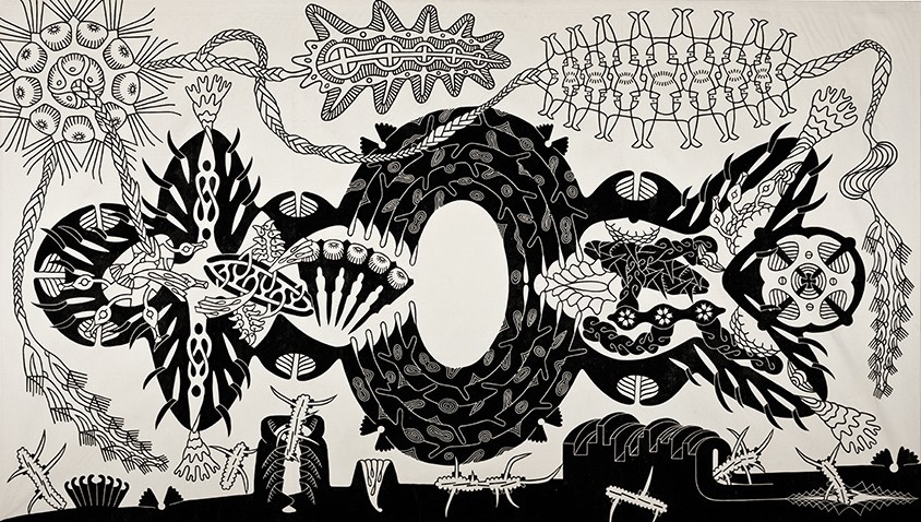 Georg Heller, Linolschnitt, 1999, 435 cm x 243 cm 2-teilig, Preis auf Anfrage, SüdWestGalerie