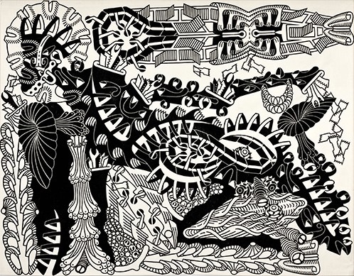 Georg Heller, Schutzengel mein, 2002, Linolschnitt, 260 cm x 200 cm, Preis auf Anfrage