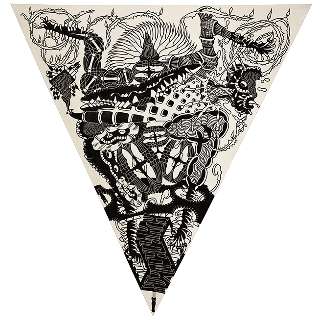 Georg Heller, ein Platz an der Sonne, 2003-2004, Linolschnitt, 314 cm x 340 cm, Preis auf Anfrage, SüdWestGalerie